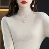 Dodobye 2025 Women Sweater Autumn Pullover Turtleneck Long Sleeve Slim Elastic Korean Simple Basic Cheap Jumper Solid Knitwear Tops