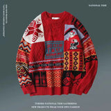 Dodobye Round neck sweater 2024 Christmas Y2K retro bear sweater ladies and men loose autumn and winter fashion woolen clothes trend ins