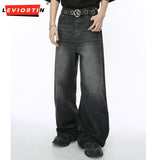 Dodobye Worn Out Male Jeans Vintage Gradient Color Abrade Stripe Men Straight Denim Pants Wide Leg Trousers Spring New Chic