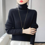 Black Friday Dodobye Casual Simple Knitted Solid Turtleneck Women Korean Slim Fit Warm Soft Pullover Sweaters Female Autumn Chic Daily Knitwear