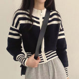 Black Friday Dodobye Striped Knitted Sweatshirt Women Patchwork Sporty Stand Collar Chic Running Spring Fall Jacket Simple Zipper Cropped Sweater