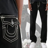 Dodobye Fashionable Cowboy Wide Harajuku Y2k Gothic Hip Hop Street Loose Personalized Trendy Pants Buddha Leg Wide Leg Jeans Men's Wear