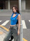 Dodobye Summer Sexy V Neck Y2k Crop Tops Women 2000s Aesthetics Pure Color Korean Style Camis Outwear Elegant Fashion Tank Tops Chic