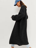 Black Friday Dodobye Casual Knitted Solid Open Long Cardigan Women Retro Loose Soft Long Sleeve Maxi Sweaters Female Autumn Chic Street Outwear