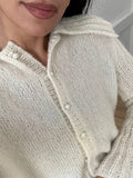 Black Friday Dodobye Chic Knitted Lapel Pearl Cardigan Women Loose Solid Single-Breasted Short Sweaters Female Autumn Elegant Street Daily Knitwear