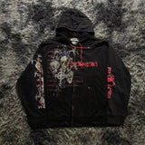 Dodobye Affliction Fashion Zipper Hoodie Men 2000s Street Harajuku Hip Hop New Warm Sweatshirt Couple Casual Loose Hoodie Streetwear