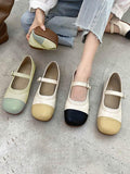 Dodobye Leisure Fashion Contrast Color Split-Joint Flat Heel Loafer Shoes