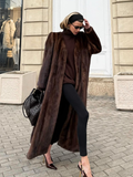 christmas outfit Dodobye Solid Color Women's Chic Fluffy Faux Fur Long Coat Fashion Oversized V-neck Full Sleeve Thick Jacket Lady Casual Warm Streetwear