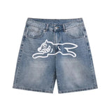 Dodobye Hip hop Fly Dog print denim shorts men wide leg loose retro jeans Y2k streetwear fashionable shorts Jorts summer new collection