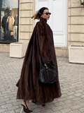 christmas outfit Dodobye Solid Color Women's Chic Fluffy Faux Fur Long Coat Fashion Oversized V-neck Full Sleeve Thick Jacket Lady Casual Warm Streetwear