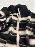 Dodobye Women Black Gothic Striped Cardigan Knit Two-tone Sweater 90s Harajuku Korean Vintage Long Sleeve Jumper Sweaters 2000s Clothes