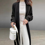 Black Friday Dodobye Casual Knitted Solid Long Cardigan Women Korean Loose Long Open Sweaters Female Autumn Chic Warm Simple Daily Street Tops