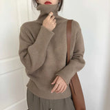 Black Friday Dodobye Zoki Autumn Warm Turtle Neck Sweater Women Fashion Korean Solid Knitted Basic Pullovers Loose O Neck Long Sleeve Female Jumper