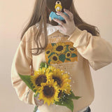 christmas outfit Dodobye Sunflower Field Vintage Sweatshirt