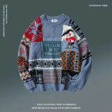 Dodobye Round neck sweater 2024 Christmas Y2K retro bear sweater ladies and men loose autumn and winter fashion woolen clothes trend ins