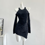 Dodobye Pure Color Knitted Y2k Mini Dress Women Casual Sexy Slim Bodycon Dress Short Party One Piece Dress Korean Fashion 2025 Autumn