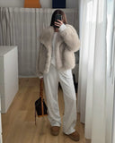 Dodobye Asuna Faux Fur Jacket in Light Grey