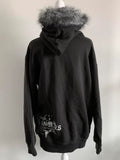 Dodobye American Retro Black Harajuku Fashion Hooded Sweatshirt Autumn and Winter Velvet Zipper  Cardigan Sweatshirt Fur Collar Jacket