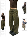 Dodobye Women's Army Green Y2k Jeans Harajuku Denim Trousers Vintage Japanese 2000s Style Baggy Oversize Jean Pants Trashy Clothes 2025