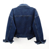 Dodobye Vintage Women Jacket 2025 New Autumn Denim Jackets Long Sleeve Blue Jeans Coat Turn-down Collar Outwear Bomber Jacket