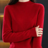 Dodobye Women's Sweater Turtleneck Long Sleeve Jumper Merino Wool Sweater Jerseys Autumn Winter Clothing Thick Knitwear Top