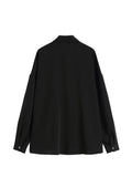 Dodobye 2025 Women Black Shirt Vintage Gothic Y2K Blouses Loose Casual BF Style Hip Hop Long Sleeve Turn-down Collar Female Chic Blouse