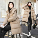 Dodobye 2025 New Long Winter Parkas Jacket Women's Loose Down Cotton Coats Casual Hooded Cotton-padded Outwear Puffer Parka Coat