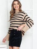 Black Friday Dodobye Casual Striped Turtleneck Sweater Women Knitted Loose Long Sleeve Thin Pullover Sweaters Female Autumn Chic All-matching Outwear