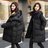 Dodobye 2025 New Long Winter Parkas Jacket Women's Loose Down Cotton Coats Casual Hooded Cotton-padded Outwear Puffer Parka Coat