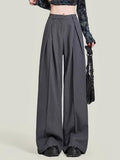 Dodobye Women's Grey Baggy Suits Pants Vintage Y2k Pants Harajuku Aesthetic Office Ladies High Waist Trousers Fashion 2000s Clothes 2025