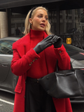 christmas outfit Dodobye 2025 Christmas Red Elegant Double Breasted Overcoat Fashion Flap Pockets Full Sleeve Lapel Long Jackets New Chic Lady Streetwear