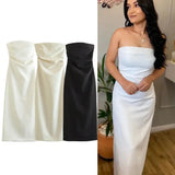 Dodobye 2024 off shoulder black white long dress women bodycon beige midi dress woman summer backless sexy party dresses