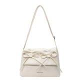 Dodobye Aesthetic Bow Solid Color Leather Shoulder Bag