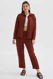 Dodobye Long Sleeve Solid Color Shirt Long Pants Set