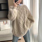 Black Friday Dodobye Casual Knitted Thick Solid Sweaters Women Loose Warm O-neck Long Sleeve Pullover Sweaters Female Autumn Chic Daily Knitwear