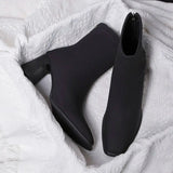 Dodobye 2025  New Autumn Winter Ankle Women High Heel Boots Fashion Thick Short  Square  Black