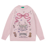 christmas outfit Dodobye Aesthetic Rabbit Print Oversized Sweater