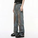 Dodobye Men'S Autumn New Product: High Street Waste Soil Style, Doing Old, Dirty Dyeing, Splicing, Deconstructing, Casual Loose Jeans