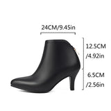 thanksgiving outfit Dodobye Classic Women Ankle Boots Pointed Toe Thin Heels 6.5cm Size 46 47 48 Office Lady Elegant Daily Dating Bota