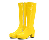 thanksgiving outfit Dodobye Autumn Sweet Knee-High boots Round Toe Heel PU Big size 33-46 Yellow Purple Orange S1981