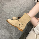 Dodobye Quality Suede Pointy toe Ankle Boots Women Fashion Chelsea Short Boots Winter Simple Comfortable Cowboy Knight Boots