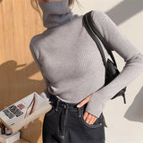 Dodobye Women Black Casual Sweater Turtleneck Fall Thermal Pullover Sweater Hollow Out Long Sleeve Warm Winter Knit Jumpers New