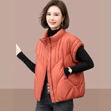 Dodobye 2025 New Korean Women's Vest Puffer Jacket Casual Parkas Round Neck Down Cotton Vest Loose-fit Slim Female Warm Snow Wear Top