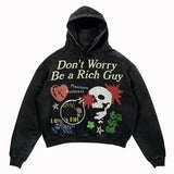 Dodobye Harajuku American Goth Hoodies Women Y2K New Goth Skull Printing Streetwear Hip Hop Couples Sweatshirt Clothes - High Quality 1226