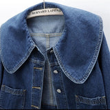 Dodobye 2025 New Autumn Women Denim Jacket Long Sleeve Casual Short Denim Coat Famale Jeans Jackets Outerwear Casaco Jaqueta Feminina