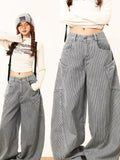 Dodobye Women's Baggy Y2k Cargo Jeans Harajuku Oversize Denim Trousers 90s Vintage Japanese 2000s Style Jean Pants Trashy Clothes 2025