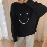 christmas outfit Dodobye Smiley Face Oversized Sweater