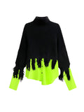 christmas outfit Dodobye A-Line Long Sleeves Asymmetric Fringed Split-Joint High Neck Knitwear Pullovers Sweater Tops