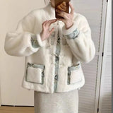 thanksgiving outfit Dodobye Vintage Embroidery Top 2024 Winter New Chinese Style Faux Water Mink Jacket Cross-Border Style Leather Coat For Men And Women