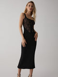 Dodobye Lace Corset Square Neck Long Dress